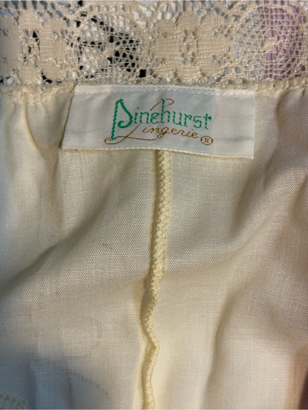 vintage Pinehurst Lingerie prairie-style sleepwear gown light yellow small - Picture 15 of 15